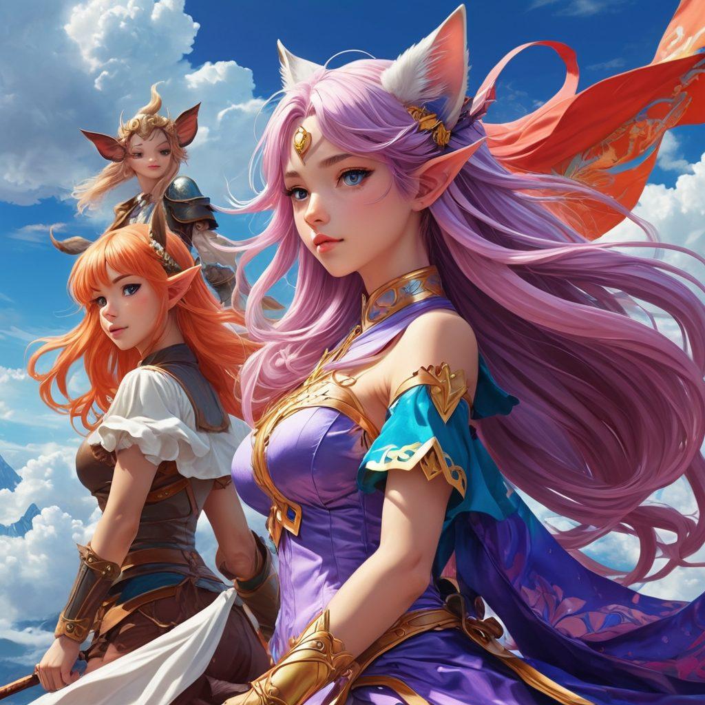 A captivating scene featuring a diverse group of characters from different hentai genres, showcasing their unique artistic styles and vibrant colors. The background should blend elements of fantasy and surrealism, incorporating bold patterns and intricate details that emphasize the artistry of adult anime. Include hints of sensuality while maintaining an artistic flair, inviting a sense of exploration and discovery. Make sure the characters express various emotions to reflect the depth of storytelling in hentai. vibrant colors. surrealistic. high detail.